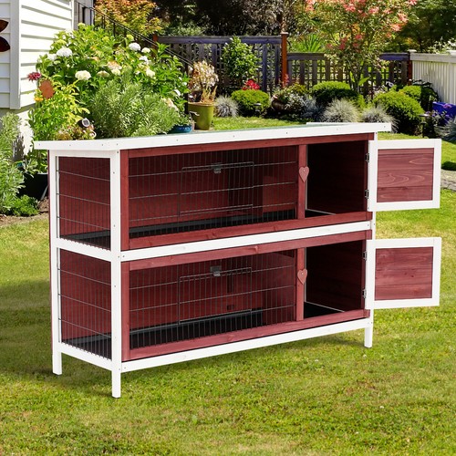 Pawhut rabbit hutch guinea - pawhut, hutch,