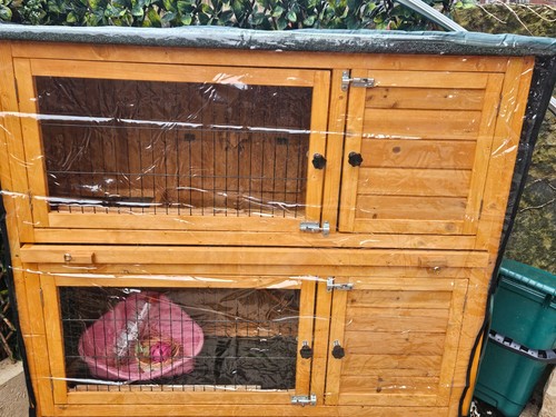 Rabbit hutch with cover - hutch,