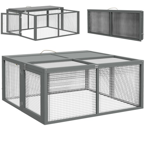 Pawhut rabbit hutch - hutch,, folding