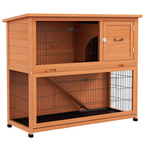 Pawhut rabbit hutch - rabbit, hutch,