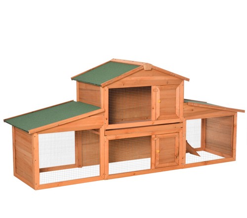 Wooden rabbit hutch tier - rabbit,