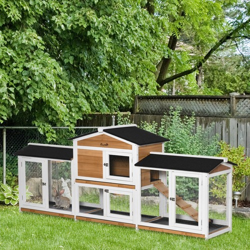 Pawhut rabbit hutch guinea - rabbit, hutch,