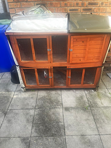 Wooden tier rabbit hutch - 2,