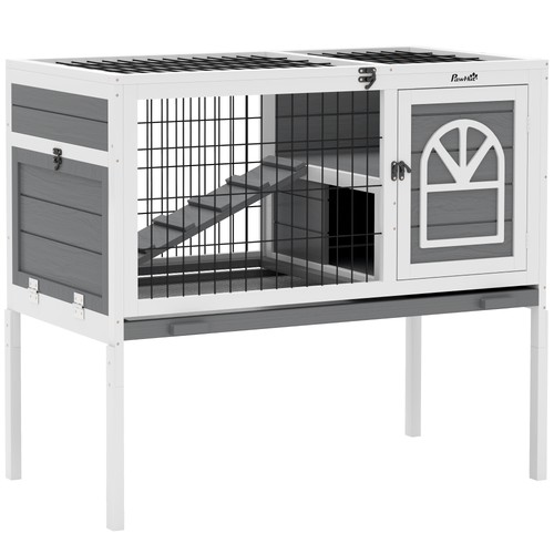 Pawhut rabbit hutch - pawhut, hutch,
