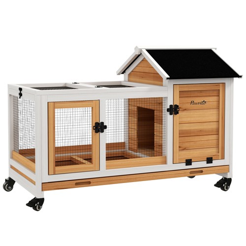 Pawhut rabbit hutch guinea - pawhut,