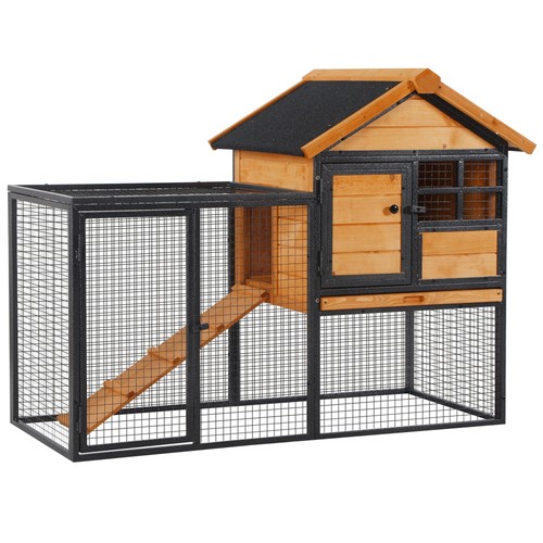 Pawhut wood metal - wood-metal, hutch