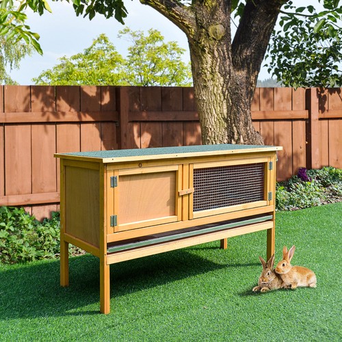 Wooden rabbit hutch bunny - rabbit,