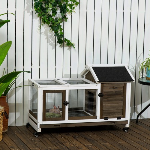 Rabbit hutch with - with, wheels