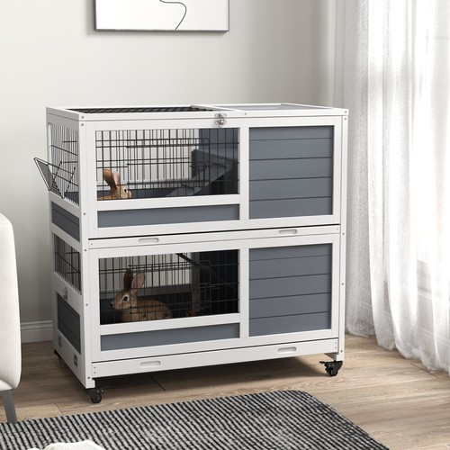 Pawhut rabbit hutch indoor - rabbit,