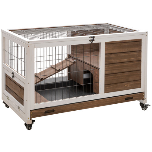 Pawhut elevated wood rabbit - elevated,