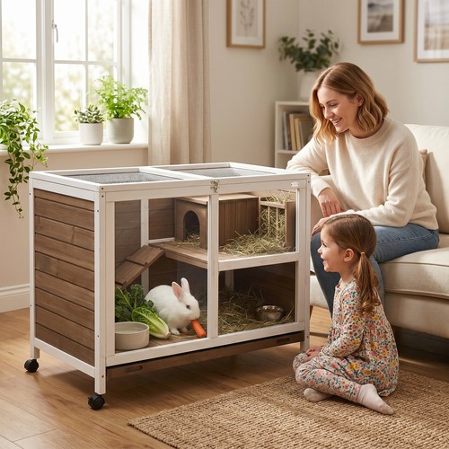 Indoor rabbit hutch - indoor, wooden