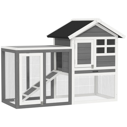 Pawhut rabbit hutch bunny - rabbit, hutch,