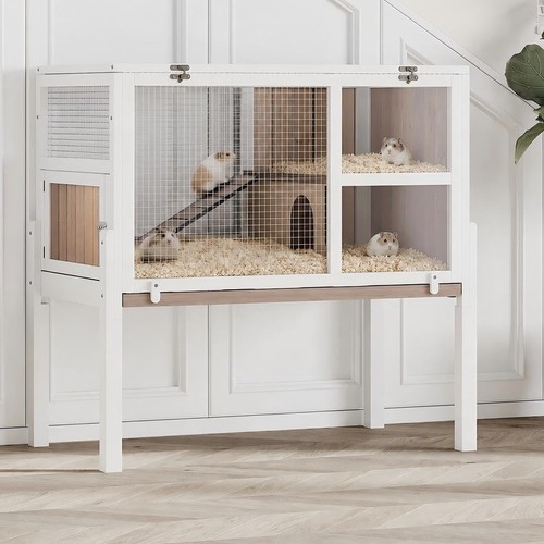 Wooden rabbit hutch - rabbit, guinea