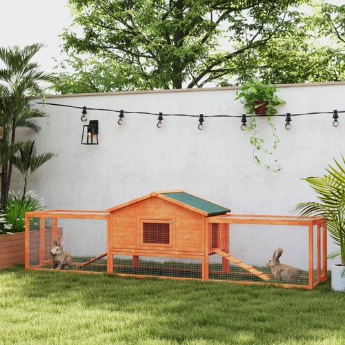 Pawhut rabbit hutch wooden - rabbit, hutch,