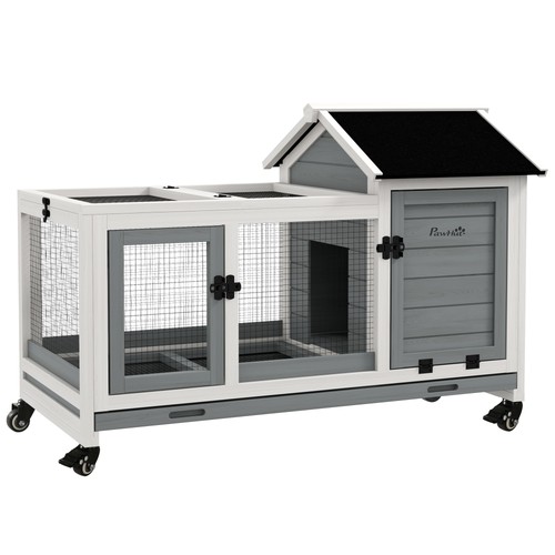 Pawhut rabbit hutch - rabbit, guinea