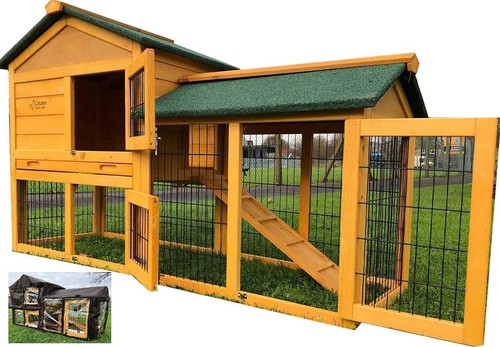 5ft outdoor rabbit hutch and - outdoor,