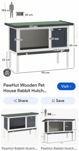 Pawhut wooden rabbit - wooden, hutch