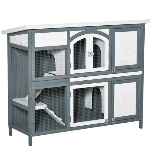 Pawhut rabbit hutch guinea - rabbit, hutch,
