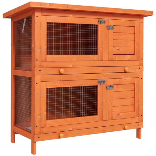 Pawhut rabbit hutch guinea - rabbit,