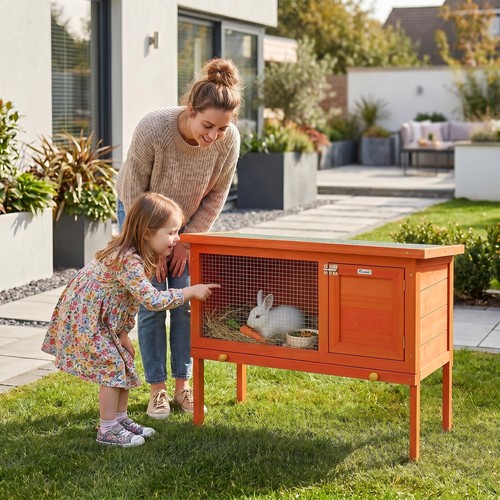 Pawhut rabbit hutch guinea - hutch,,